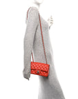 Lambskin Quilted Mini Rectangular Flap Red