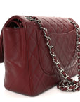 Caviar Quilted Jumbo Double Flap Dark Red