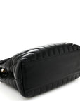 Calfskin Y Quilted Monogram Medium Loulou Chain Satchel Black