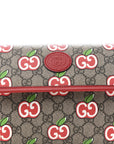 GG Supreme Monogram Apple Interlocking G Belt Bag Beige Multicolor Lobster Red