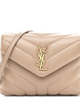 Calfskin Y Quilted Monogram Toy Loulou Crossbody Bag Dark Beige