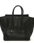 Drummed Calfskin Mini Luggage Black