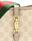 GG Supreme Monogram Textured Dollar Calfskin Mini Jackie 1961 Hobo Beige Mystic White Oatmeal