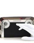 Grainy Calfskin House Check Snakeskin Elmore Zip Around Wallet