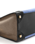 Calfskin Nubuck Suede Micro Tri-Color Luggage Porcelain