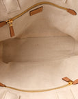 Linen Vitello Large Logo Tote Natural