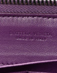 Nappa Intrecciato Zip Around Wallet Aubergine