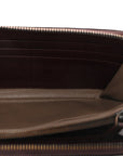 Grained Calfskin Zip Around Wallet Burgundy Black