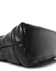 Lambskin Quilted Medium Loulou Puffer Monogram Chain Satchel Black