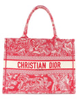 Canvas Embroidered Medium D1ORiviera Toile De Jouy Book Tote Raspberry