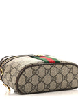 GG Supreme Monogram Textured Dollar Calfskin Web Ophidia Belt Bag 110 44 Beige Ebony New Acero
