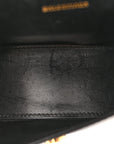 Shiny Box Calfskin Hourglass Top Handle Bag XS Black