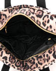 Nylon Leopard Print Changing Bag Brown