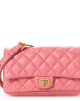 Aged Calfskin Quilted 2.55 Reissue Flap Belt Bag Pink