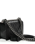 Caviar Quilted Small Boy Flap Black