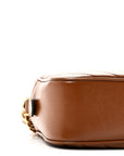 Glazed Calfskin Matelasse Diagonal Small GG Marmont Chain Shoulder Bag Cuir