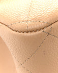 Caviar Quilted Jumbo Double Flap Beige
