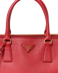 Saffiano Lux Large Double Zip Tote Fuoco