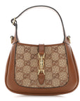 New Canvas Charisma Calfskin Crystal GG Monogram Mini Jackie 1961 Hobo Camel Ebony
