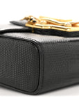 Calfskin Iguana Embossed Mini Lucia Satchel Black