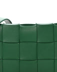 Lambskin Maxi Intrecciato Cassette Crossbody Bag Racing Green