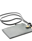 Calfskin Medusa Lanyard Zip Pouch Card Holder Bottle Green