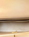 Metallic Goatskin Quilted Mini Rectangular Flap Gold
