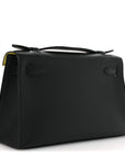 Swift Horseshoe Kelly Pochette Clutch Black Lime
