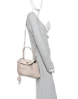 Natural Smooth Calfskin Small Rodeo Top Handle Handbag Almond