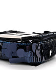 Sequin Paillettes Shiny Nappa Sex and the City Nano Maxi Buckle Baguette Charm Blue