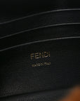 Shearling Vitello Dolce Macro FF 1974 Mini Baguette Tobacco Black