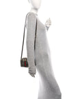 GG Supreme Monogram Textured Dollar Calfskin Web Super Mini Ophidia Top Handle Bowler Bag Beige Ebony New Acero