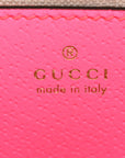 GG Supreme Monogram Textured Dollar Calfskin Web Ophidia Small Crossbody Bag Beige Ebony Fuchsia