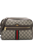 GG Supreme Monogram Web Small Ophidia Shoulder Bag Brown