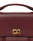 Smooth Calfskin Small Bel Air Clutch On Strap Dark Burgundy