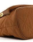 Re-Nylon Saffiano Stitched Re-Edition 1995 Chaine Drawstring Bucket Bag Brandy