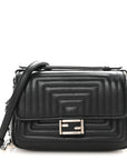 Shiny Nappa Trapuntata Micro Double Baguette Black