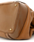 Grainy Calfskin Medium Golderton Tote Brown