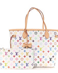 LV X TM Monogram Multicolor Neverfull MM White