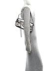 Metallic Agneau Arena Small Le Cagole Sling Bag Silver