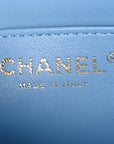 Lambskin Quilted Mini Rectangular Flap Light Blue