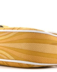 X SARA COLEMAN Canvas Vitello King Seta FF Fish Eye Embroidered Baguette Mostarda White Ice