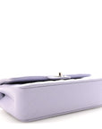 Caviar Quilted Medium Double Flap Light Purple