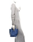 Taurillon Clemence Picotin Lock 22 MM Bleu Brighton