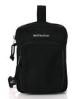 Nylon Logo Explorer Crossbody Messenger Bag Black