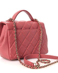 Caviar Quilted Small Business Affinity Flap Pink