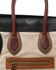 Canvas Smooth Calfskin Micro Tri-Color Luggage Natural Black Tan