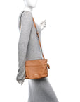 Nappa Calfskin Medium Flamenco Knot Clutch Warm Desert