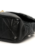 Goatskin Quilted Large CHNL 19 Flap Black