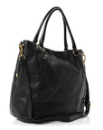 Vitello Daino Shopping Tote Black